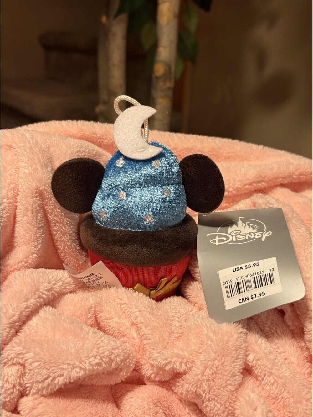 Disney Parks Fantasia Sorcerer's Apprentice Mickey Mouse Cupcake Plush Ornament